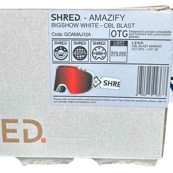 SHRED Amazify Bigshow Blast Ski Goggles / Snowboard Goggles - Picture 14 of 16